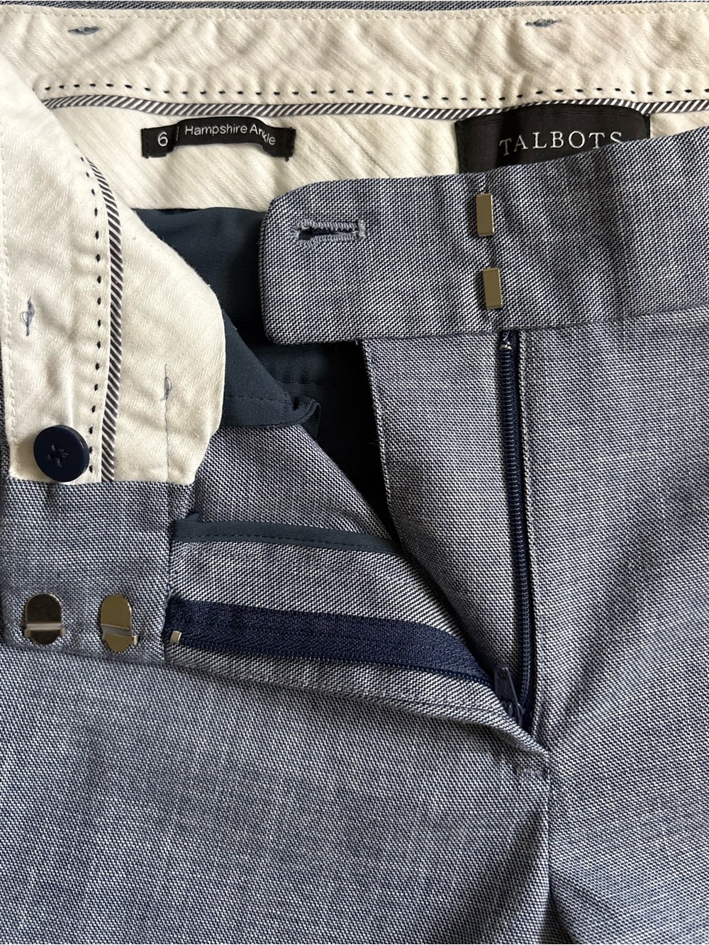 Talbots Hampshire Ankle Pants Chambray Size 6 - Picture 9 of 14